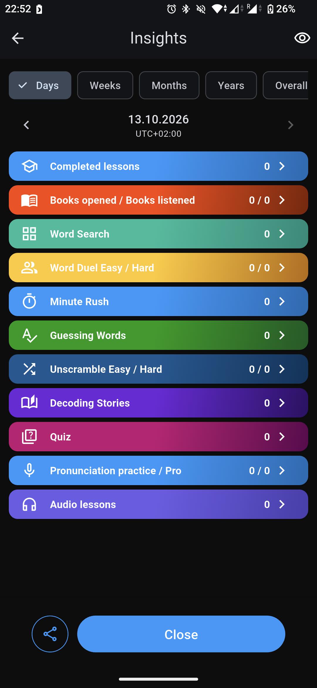 Personal learning insights in Qlango